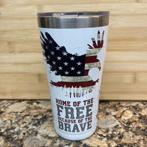 New Tervis 20oz Stainless steel “ HOME OF THE FREE”